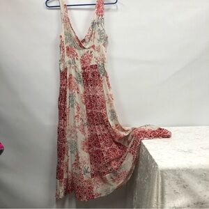 Jane Ashley Red and Cream Sleeveless Sundress